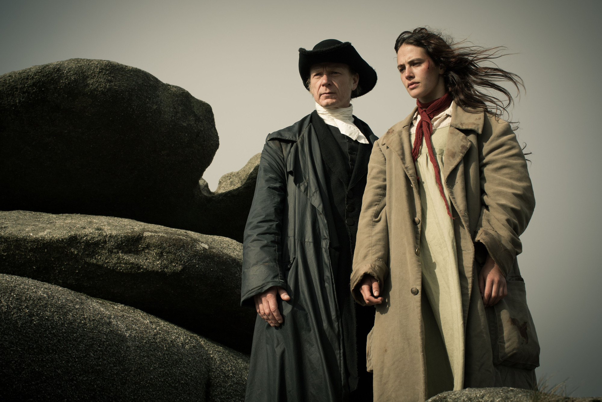 WARNING: Embargoed for publication until: 15/04/2014 - Programme Name: Jamaica Inn - TX: n/a - Episode: n/a (No. 3) - Picture Shows: Francis Davey (BEN DANIELS), Mary Yellan (JESSICA BROWN FINDLAY) - (C) Origin Pictures - Photographer: Robert Viglasky